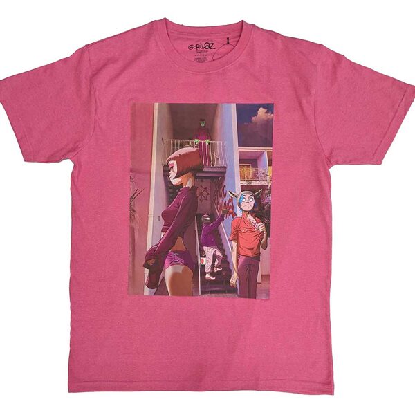 GORILLAZ UNISEX T-SHIRT: THE STATIC CHANNEL (BACK PRINT)