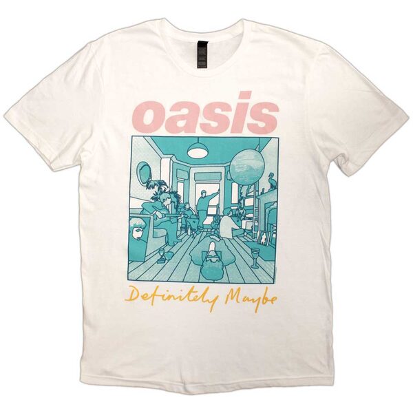 OASIS UNISEX T-SHIRT: DEFINITELY MAYBE ILLUSTRATION COLOUR